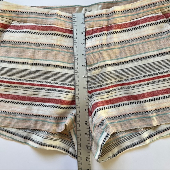 Joie Merci Linen Shorts Beachy Boho Lightweight Multicolored Striped Sz 6 - Picture 8 of 15